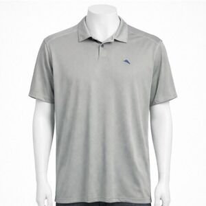Tommy Bahama Golf Polo Shirt Men's XXL Gray Collared Short Sleeve Wicking